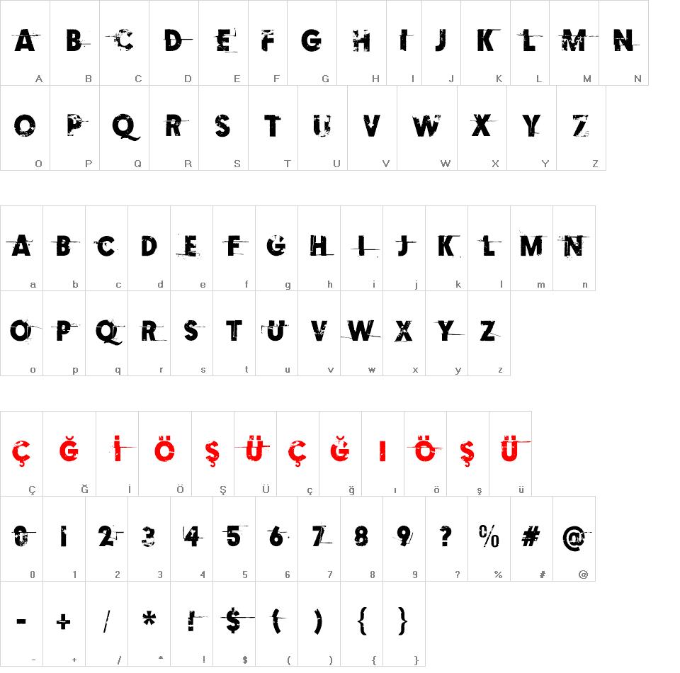 Examples of erosion font