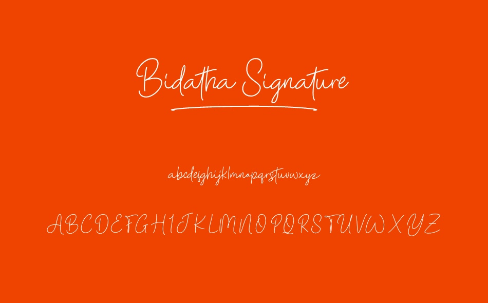 Bidatha Signature font