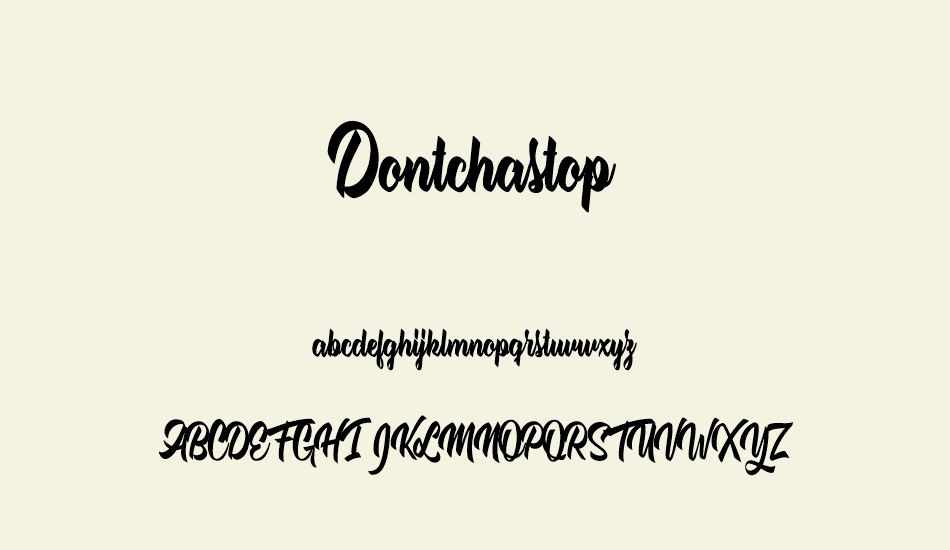 dontchastop-personal-use font