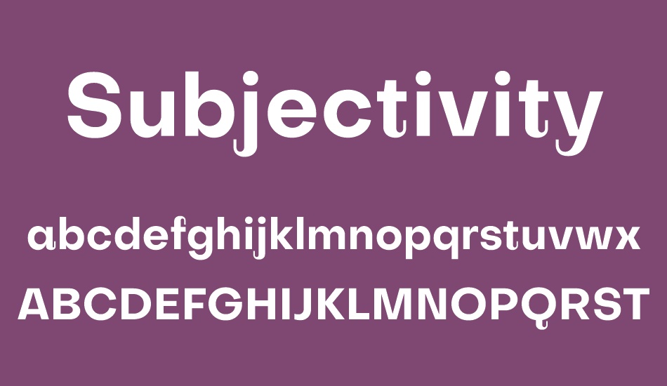 subjectivity font