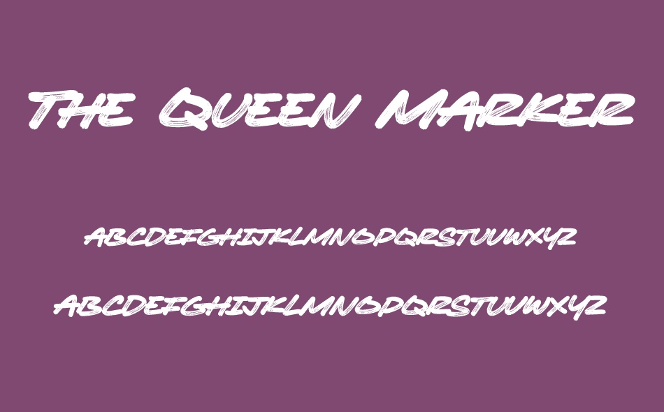 The Queen Marker font