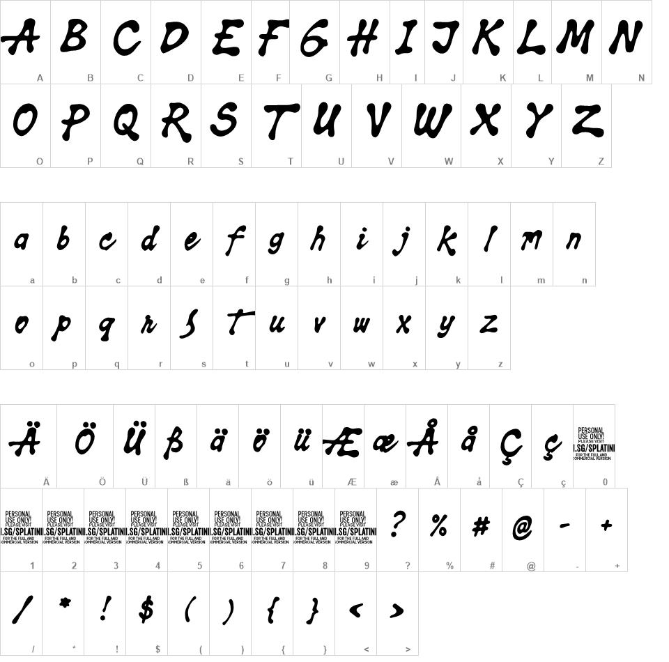 Splatink font