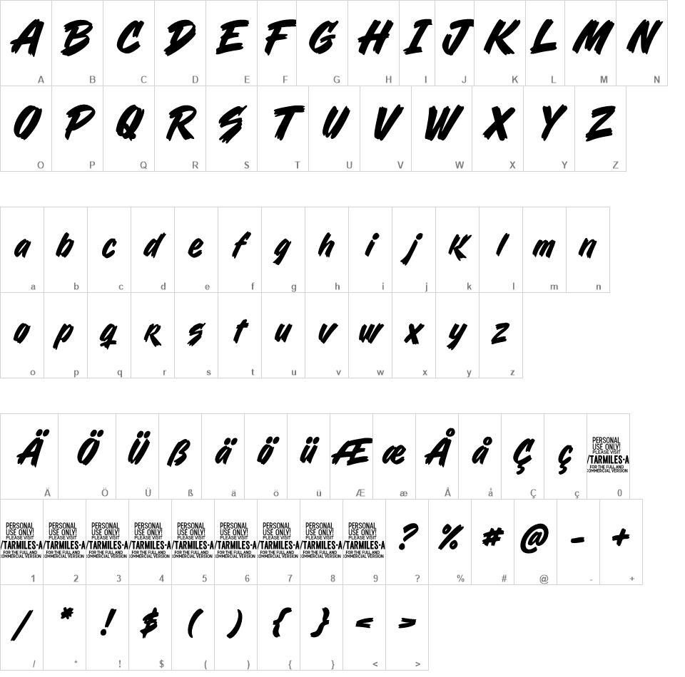 Tarmiles Action font